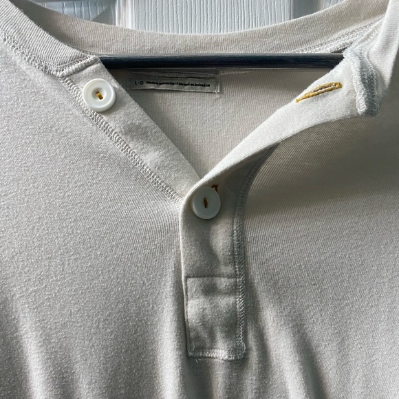 UO Shrunken Surplus Henley Top in Ivory - Picture 6 of 9